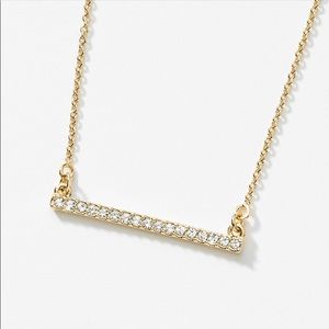 Pavé Bar Necklace, Gold Touchstone Crystal
